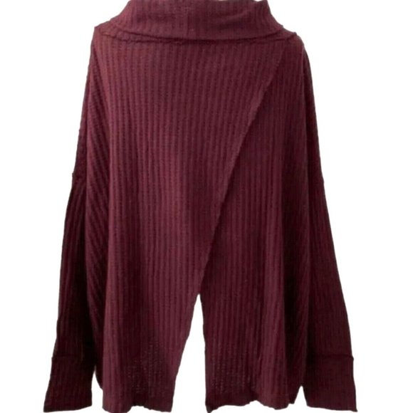 Free People NWT Juicy Long Sleeve Cowl Neck Thermal Shirt Size L Color: Date Nig - Picture 2 of 6